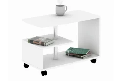Elegancia Soffbord 80 cm med Förvaring Hylla på Hjul