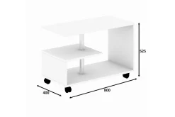 Elegancia Soffbord 80 cm med Förvaring Hylla på Hjul
