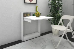 Elegancia Väggskrivbord 70 cm med Förvaring Hylla Utfällbart