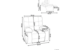 Elektrisk reclinerfåtölj Ares Ljusbeige