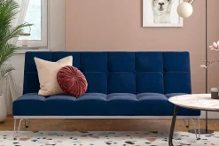 Elle Futon Sammet/Blå