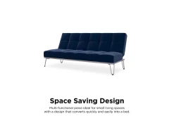 Elle Futon Sammet/Blå