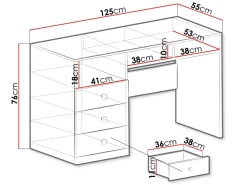 Elvaren Skrivbord 125 cm