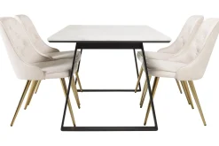 Estelle Matgrupp 140 cm Rektangulär med 4 Velvet Deluxe stolar
