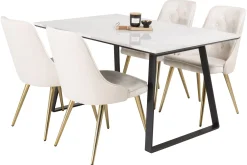 Estelle Matgrupp 140 cm Rektangulär med 4 Velvet Deluxe stolar