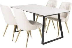Estelle Matgrupp 140 cm Rektangulär med 4 Velvet Deluxe stolar