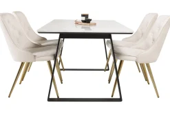 Estelle Matgrupp 140 cm Rektangulär med 4 Velvet Deluxe stolar