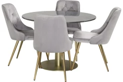 Estelle Matgrupp 106 cm Rund med 4 Velvet stolar