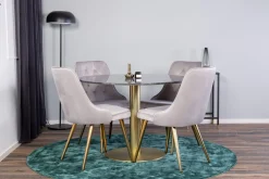 Estelle Matgrupp 106 cm Rund med 4 Velvet stolar