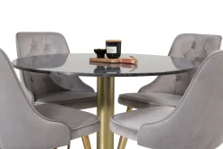 Estelle Matgrupp 106 cm Rund med 4 Velvet stolar