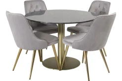 Estelle Matgrupp 106 cm Rund med 4 Velvet stolar