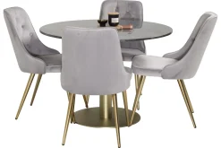 Estelle Matgrupp 106 cm Rund med 4 Velvet stolar