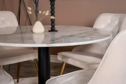 Estelle Matgrupp 106 cm Rund med 4 Velvet Deluxe stolar