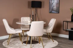 Estelle Matgrupp 106 cm Rund med 4 Velvet Deluxe stolar