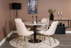 Estelle Matgrupp 106 cm Rund med 4 Velvet Deluxe stolar