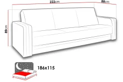 Euforia Bäddsoffa 222x88x89 cm
