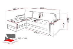 Euforia Divanbäddsoffa 234x156x82 cm