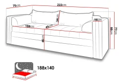 Euforia Soffa 222x75x77 cm