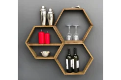 Evila Vägghylla 3 Hexagoner