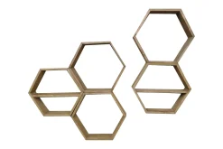 Evila Vägghylla 5 Hexagoner