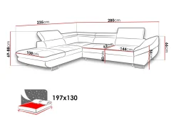 Fabio Divanbäddsoffa 280x235x88 cm