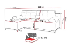 FABIO 4-sits Bäddsoffa Vänster