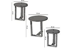 Falan Satsbord 52 cm Runt 3 Bord