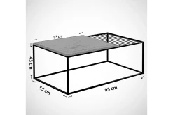 Falan Soffbord 95 cm Marmormönster Ribbor