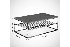 Falan Soffbord 95 cm med Hylla Ribbor