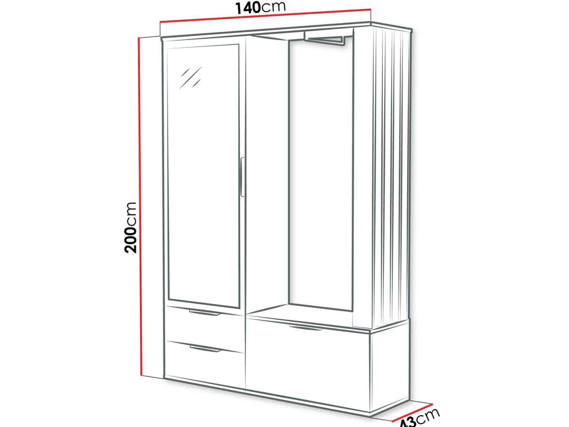Faro Hallmöbel 140 cm