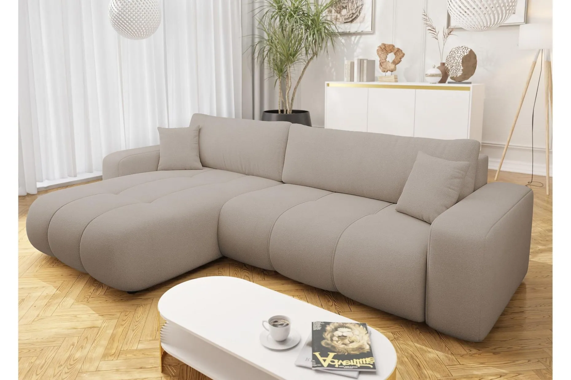Flo Bäddsoffa med Divan 3-sits i Plysch