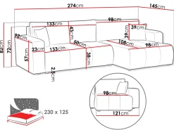 Flo Bäddsoffa med Divan 3-sits