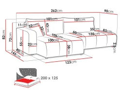 Flo Bäddsoffa med Divan 4-sits