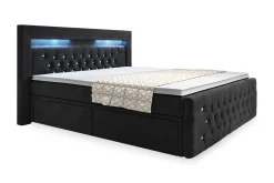 Franco Komplett Sängpaket med förvaring LED-belysning 180x200 cm