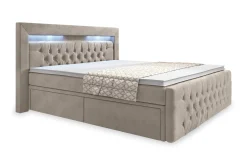 Franco Komplett Sängpaket med förvaring LED-belysning 180x200 cm + 2st Franco Sängbord
