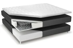 Franco Komplett Sängpaket med förvaring LED-belysning 180x200 cm + 2st Franco Sängbord