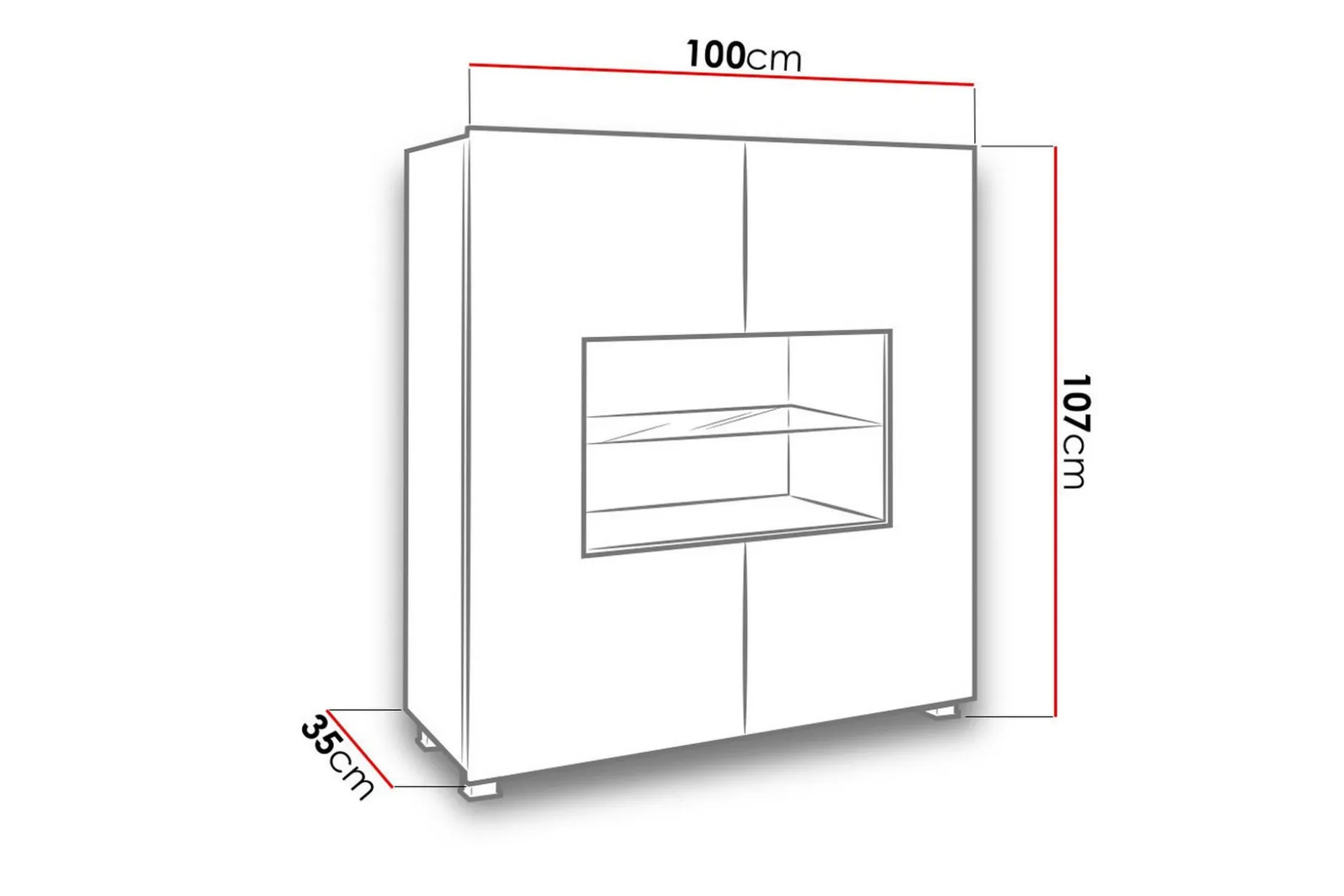 Frick Vitrinskåp Blå LED Belysning 35 cm djup 100 cm bred 107 cm hög Ljust Trä Glas