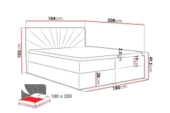 Frusci Kontinentalsäng 180x200 + Bäddmadrass