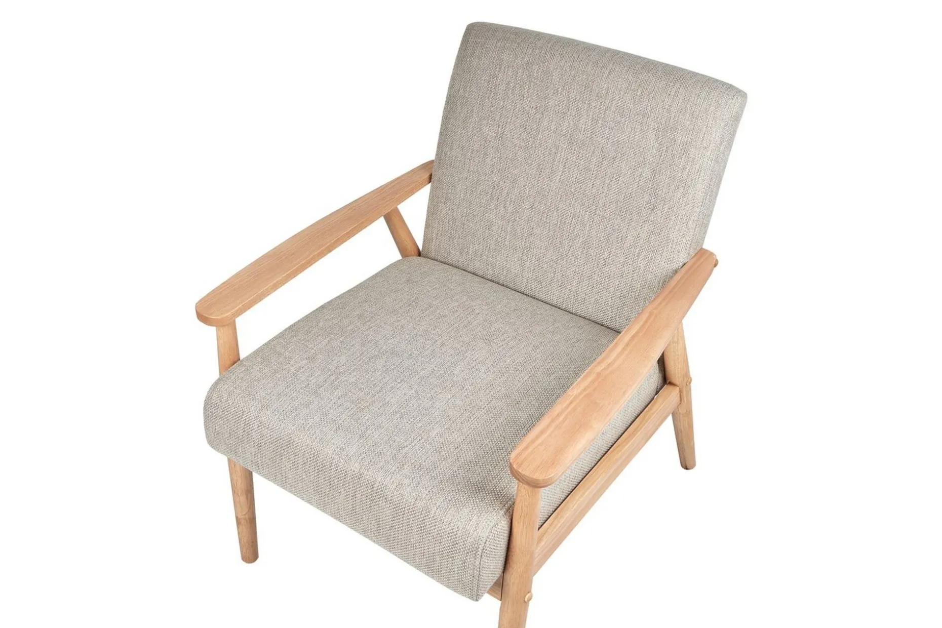 Fåtölj Esrum Grå/ljust trä, Polyester