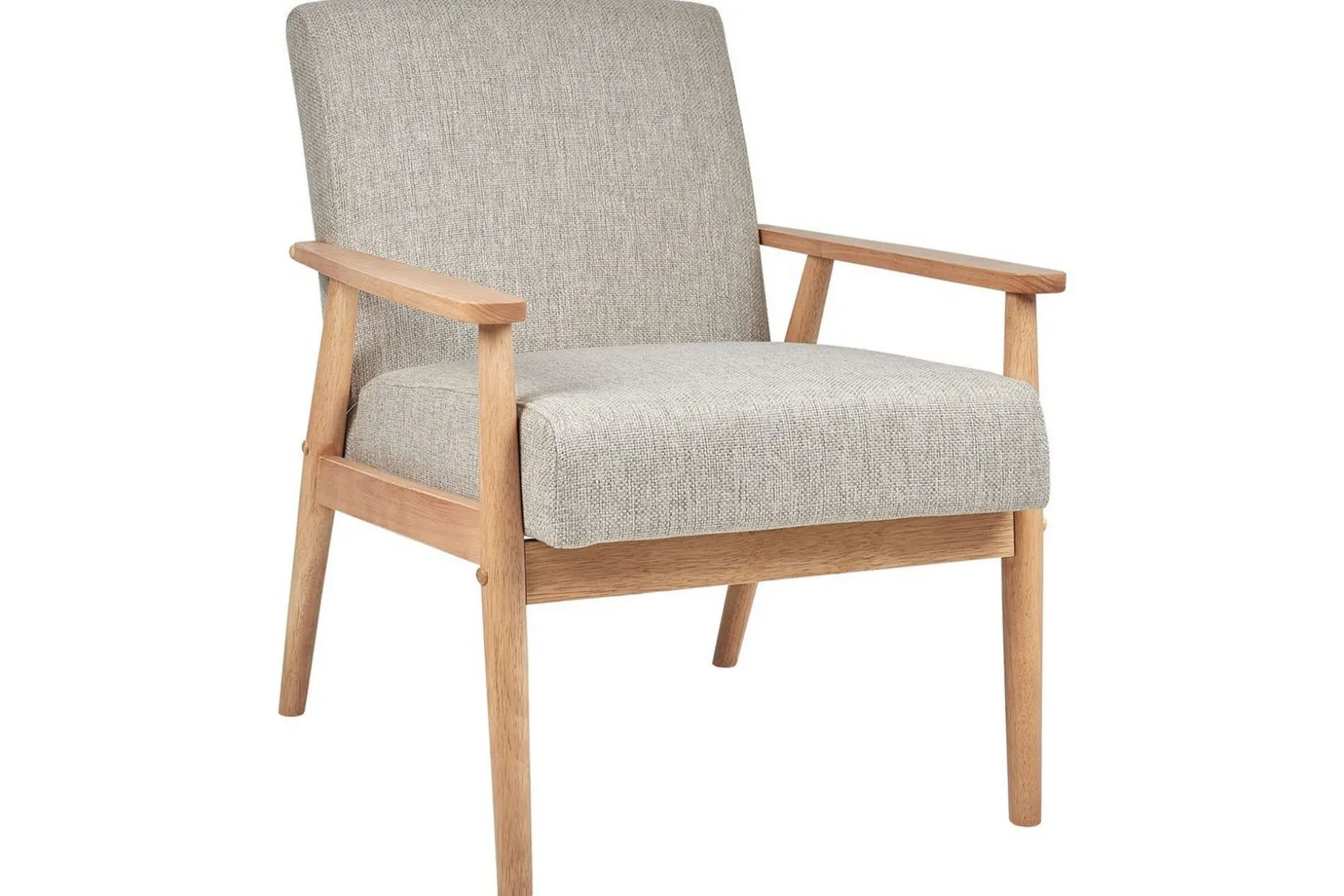 Fåtölj Esrum Grå/ljust trä, Polyester