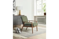 Fåtölj Esrum Grönt/mörkt trä, Polyester