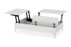 Furny Home Soffbord 121 cm Höj- och Sänkbar med Förvaring