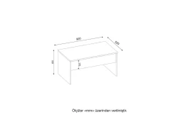 Furny Home Soffbord 90 cm Höj- och Sänkbar med Förvaring