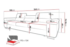 Gabina Bäddsoffa 3-sits i Plysch