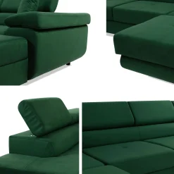 Gabina 5-sits U-formad bäddsoffa med divan och schäslong