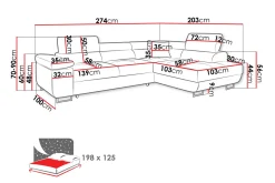 Gabina Soffa med Schäslong 3-sits