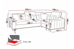 Galbally 3-sits Hörnbäddsoffa beige