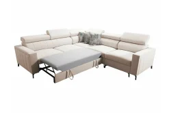 Galbally 4-sits Hörnbäddsoffa Ljusgrå