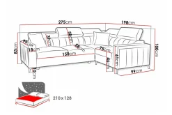 Galbally 3-sits Hörnbäddsoffa beige