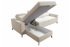 Galbally 3-sits Hörnbäddsoffa Dark brown